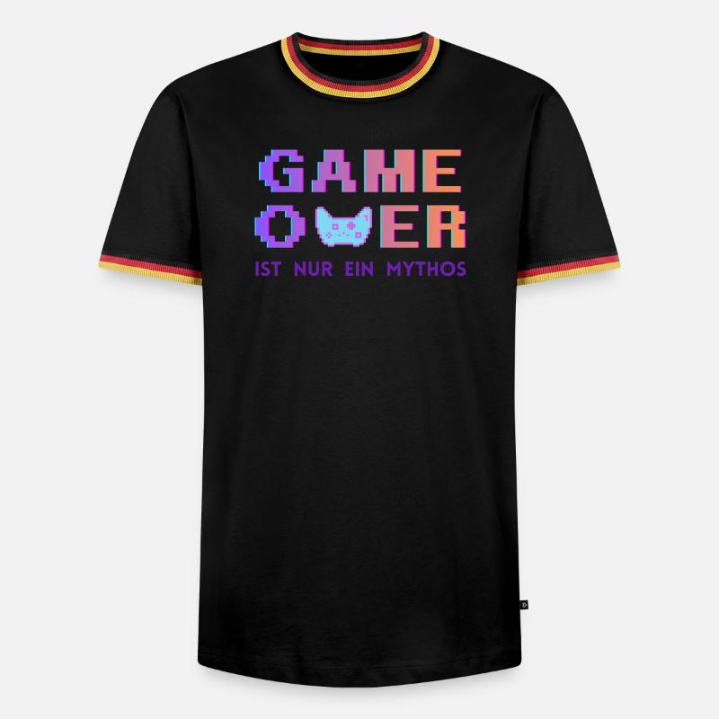 Game Over Mythos Pixel Gradient - Men's Ringer Shirt - black/tricolour