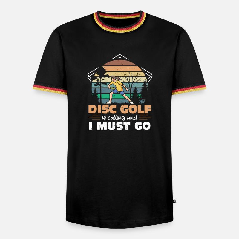 Disc Golf Geschenke Discgolf - Männer Kontrast-T-Shirt - Schwarz/Dreifarbig
