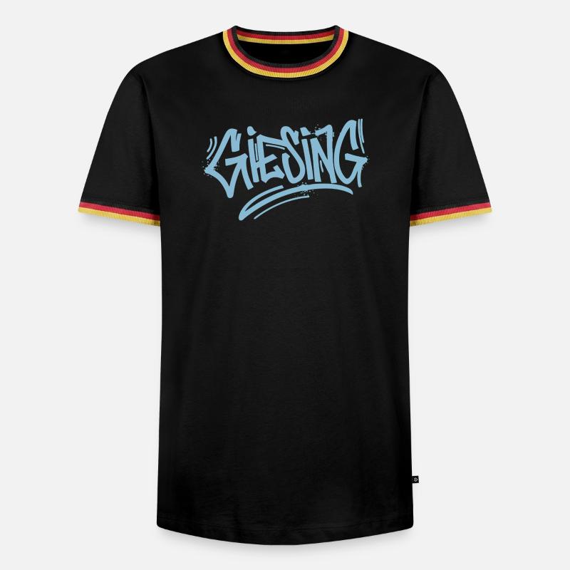 Giesing Graffiti - Männer Kontrast-T-Shirt - Schwarz/Dreifarbig