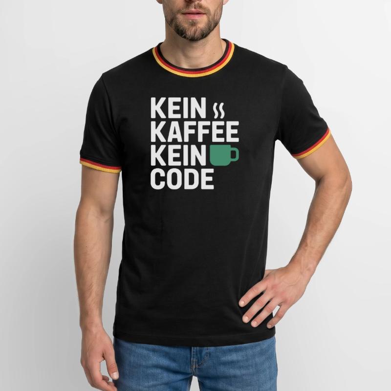 No Coffee No Code Programmer Computer Scientist Men's Ringer Shirt