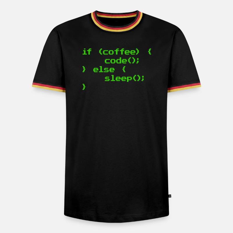 Ingen kaffe Ingen kodprogrammerare Datavetare - Kontrast-T-shirt herr - vit/trefärgad