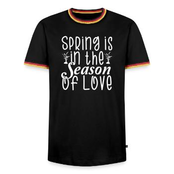 Spring Summer Love - Men's Ringer Shirt - black/tricolour - Front - AI Model Male 178 light (178cm) & AI Model Male 185 light (185cm)