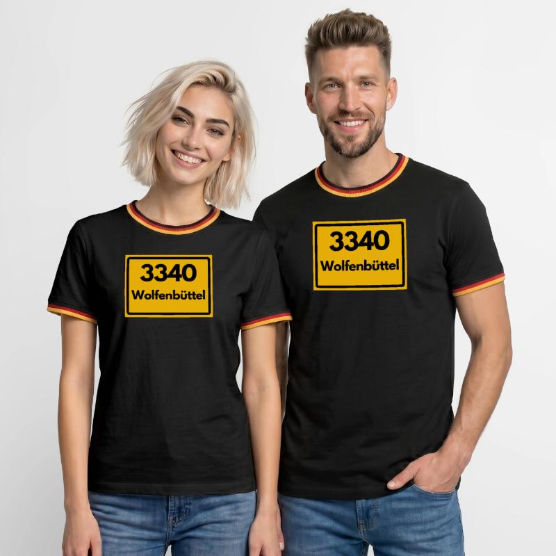 OLD POSTCODE POSTCODE RETRO 3340 WOLFENBÜTTEL Men's Ringer Shirt