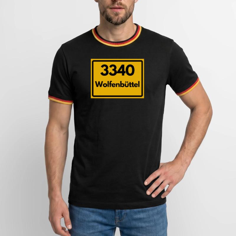 OLD POSTCODE POSTCODE RETRO 3340 WOLFENBÜTTEL Men's Ringer Shirt