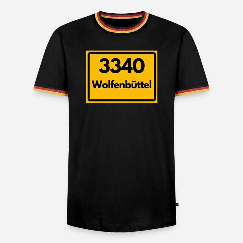 ALTE POSTLEITZAHL PLZ RETRO 3340 WOLFENBÜTTEL  - Männer Kontrast-T-Shirt - Schwarz/Dreifarbig