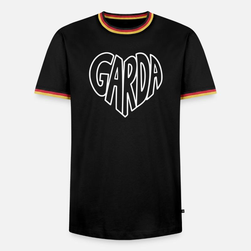 Garda Heart Font Logo - Men's Ringer Shirt - black/tricolour