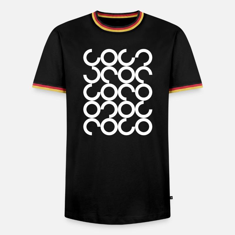 Interlocking Circle Chain Pattern - Men's Ringer Shirt - black/tricolour