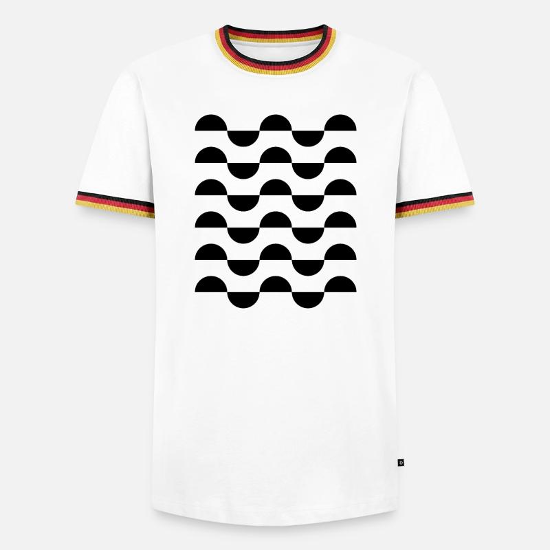 geometric wavy circles pattern design - Men's Ringer Shirt - white/tricolour