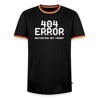 404 Fehler Motiv Glitch-Design - Männer Kontrast-T-Shirt - Schwarz/Dreifarbig - Vorne - AI Model Male 178 light (178cm) & AI Model Male 185 light (185cm)