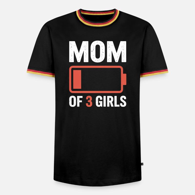 Mutter von 3 Mädchen Batterie-Tee - Männer Kontrast-T-Shirt - Schwarz/Dreifarbig