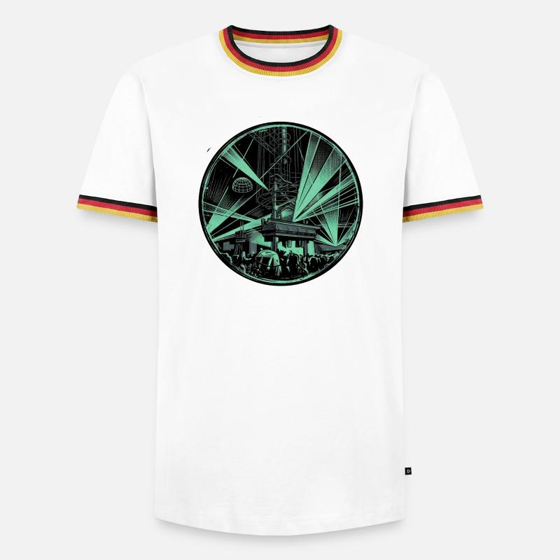 Techno Generation Electro - Männer Kontrast-T-Shirt - Weiß/Dreifarbig