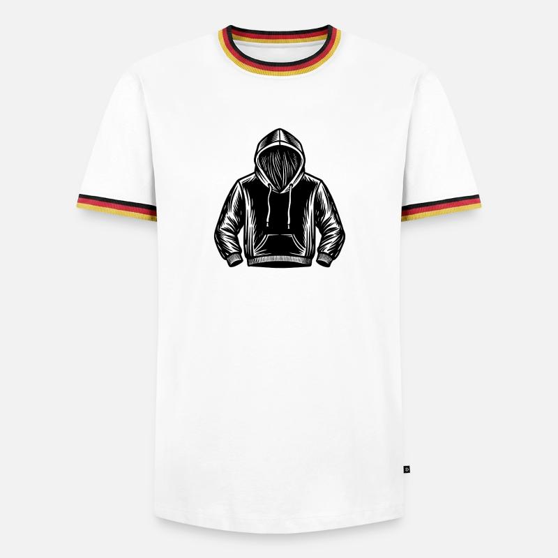Kapuzenpullover - Männer Kontrast-T-Shirt - Weiß/Dreifarbig