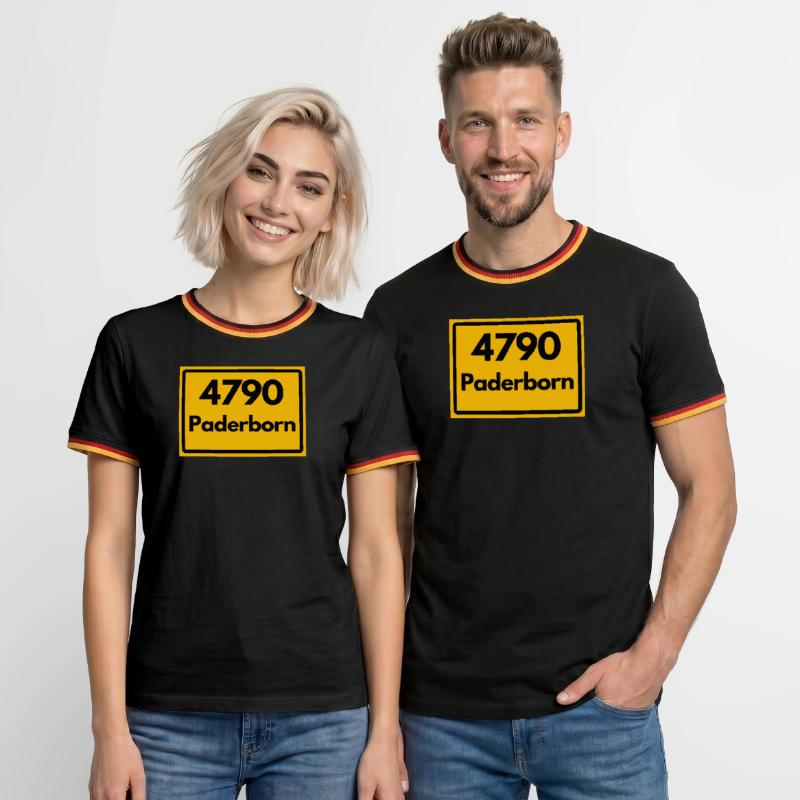 OLD POSTCODE POSTCODE RETRO 4790 PADERBORN Men's Ringer Shirt