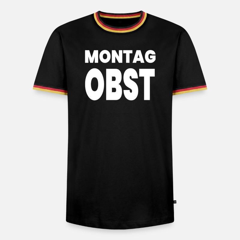 Obst - Männer Kontrast-T-Shirt - Schwarz/Dreifarbig