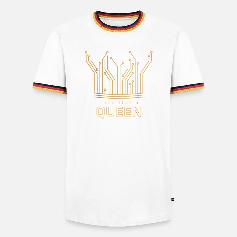 Code Like a Queen - Männer Kontrast-T-Shirt - Weiß/Dreifarbig
