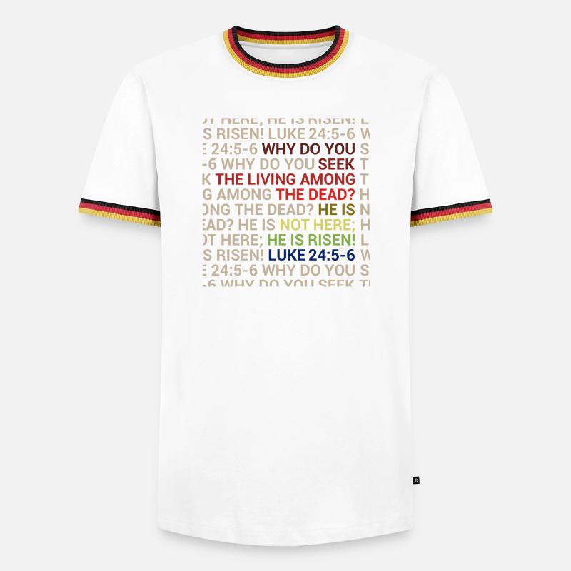 He is Risen - Men's Ringer Shirt - white/tricolour