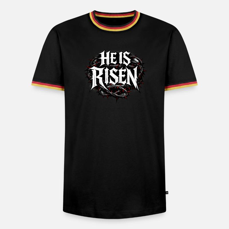 he is risen - Men's Ringer Shirt - black/tricolour