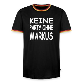 Markus - Männer Kontrast-T-Shirt - Schwarz/Dreifarbig - Vorne - AI Model Male 178 light (178cm) & AI Model Male 185 light (185cm)