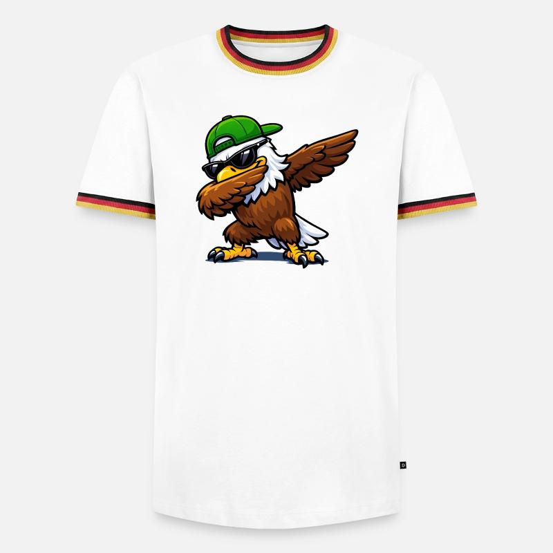 Dabbing Eagle - Männer Kontrast-T-Shirt - Weiß/Dreifarbig