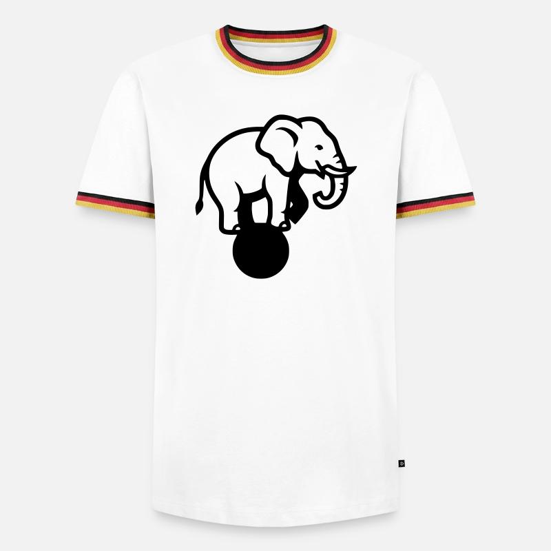 Elephant Ball Circus Acrobatics - Men's Ringer Shirt - white/tricolour