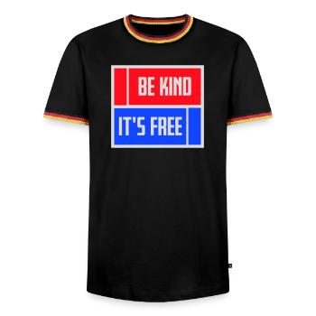Sois gentil, c’est une déclaration de gentillesse gratuite qui dit - T-shirt contrasté Homme - noir/tricolore - Devant - AI Model Male 178 light (178cm) & AI Model Male 185 light (185cm)