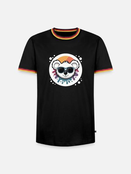 Solarkoala in Farbbrille - Männer Kontrast-T-Shirt - Schwarz/Dreifarbig