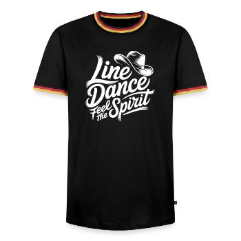 Line Dance Spirit - T-shirt contrasté Homme - noir/tricolore - Devant - AI Model Male 178 light (178cm) & AI Model Male 185 light (185cm)