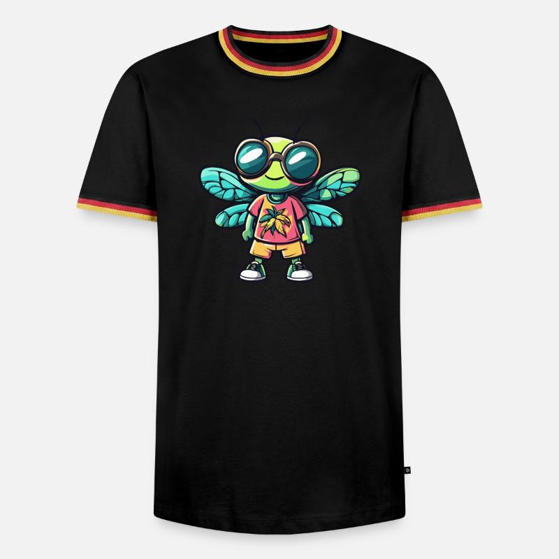 Dragonfly Comic Vacation - Men's Ringer Shirt - white/tricolour