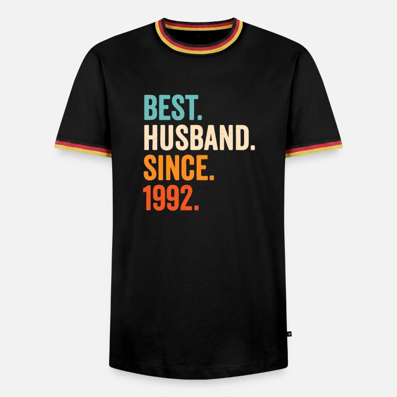 Bester Ehemann seit 1992 - Männer Kontrast-T-Shirt - Schwarz/Dreifarbig