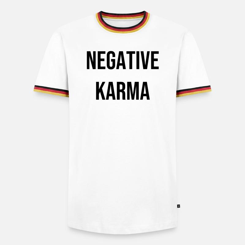 Negative Karma - Männer Kontrast-T-Shirt - Weiß/Dreifarbig