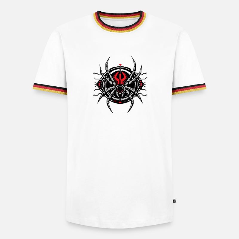 Redback Spider:Tech Edition - Männer Kontrast-T-Shirt - Weiß/Dreifarbig