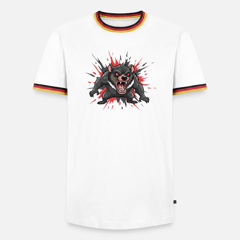Tasmanian devil in comic style - Men's Ringer Shirt - white/tricolour