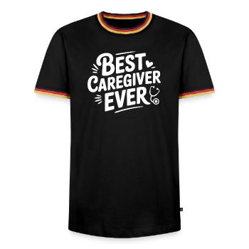 Meilleur aidant de tous les temps - T-shirt contrasté Homme - noir/tricolore - Devant - AI Model Male 178 light (178cm) & AI Model Male 185 light (185cm)