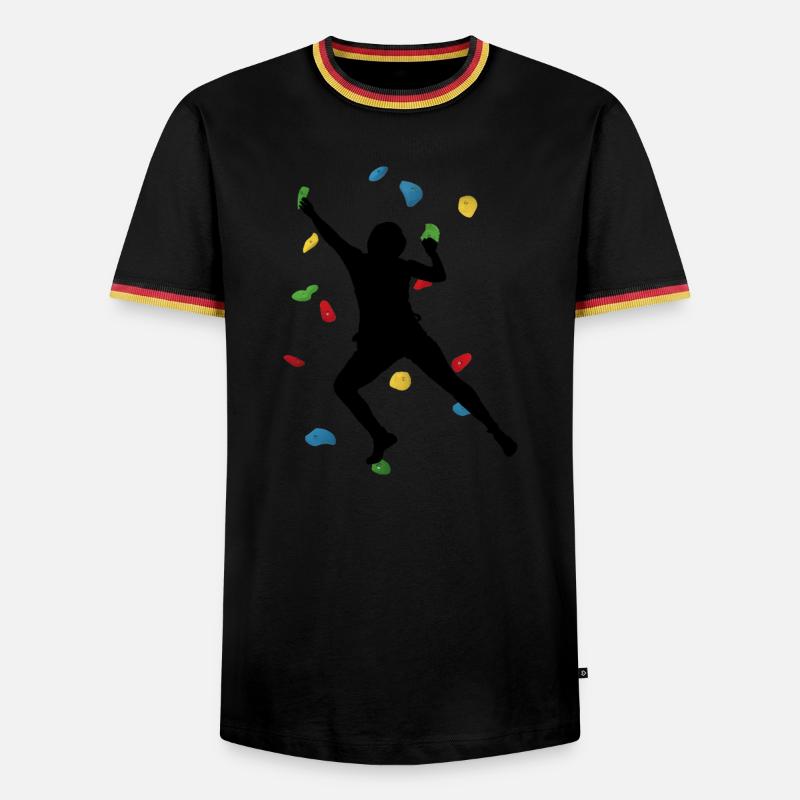 Climb Wall Man – Boulder Challenge - Männer Kontrast-T-Shirt - Weiß/Dreifarbig