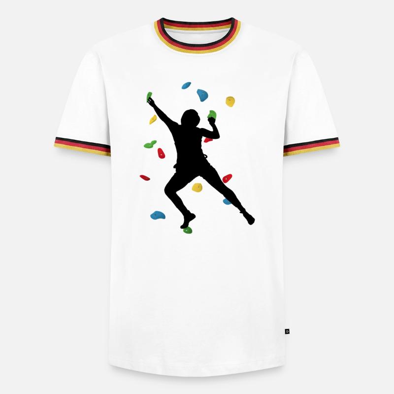 Climbing Wall Man – Boulder Challenge - Men's Ringer Shirt - white/tricolour