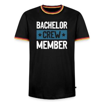 Équipage Bachelor - T-shirt contrasté Homme - noir/tricolore - Devant - AI Model Male 178 light (178cm) & AI Model Male 185 light (185cm)