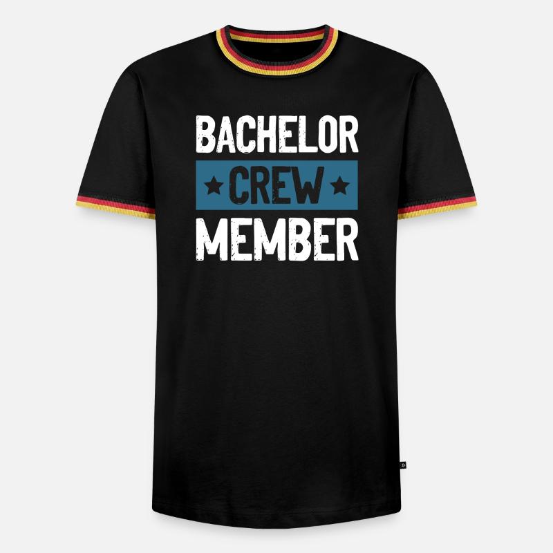 Bachelor Crew - Männer Kontrast-T-Shirt - Schwarz/Dreifarbig