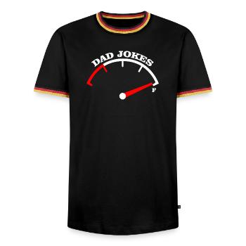 Dad Jokes Meter Tee Design - Men's Ringer Shirt - black/tricolour - Front - AI Model Male 178 light (178cm) & AI Model Male 185 light (185cm)