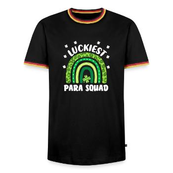 Luckiest Para Squad - Men's Ringer Shirt - black/tricolour - Front - AI Model Male 178 light (178cm) & AI Model Male 185 light (185cm)