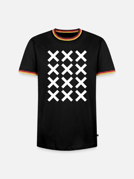 Kreuzmuster-Design. Ideales Geschenk für Musterdesign - Männer Kontrast-T-Shirt - Schwarz/Dreifarbig