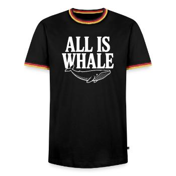 Tout est une baleine - T-shirt contrasté Homme - noir/tricolore - Devant - AI Model Male 178 light (178cm) & AI Model Male 185 light (185cm)