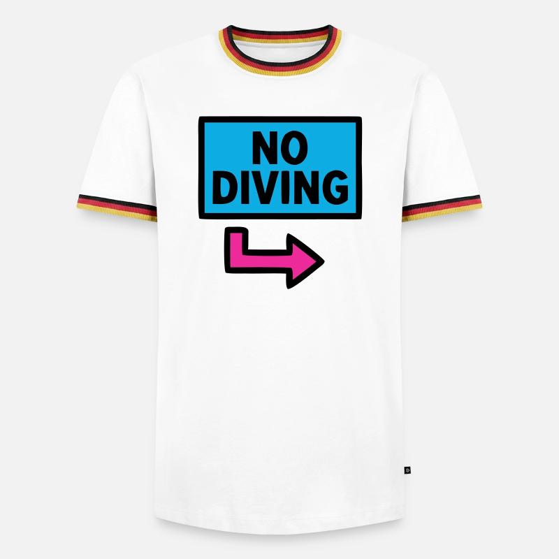 No Diving Sign Pool Retro - Men's Ringer Shirt - white/tricolour