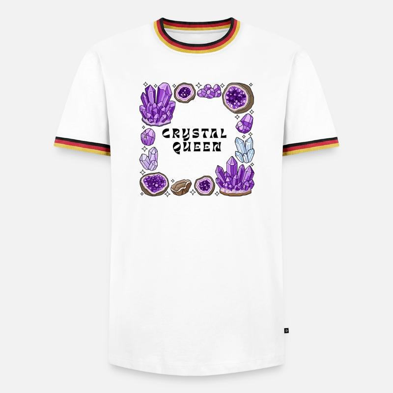 Amnetyst Crystal Geode Circle - Men's Ringer Shirt - white/tricolour