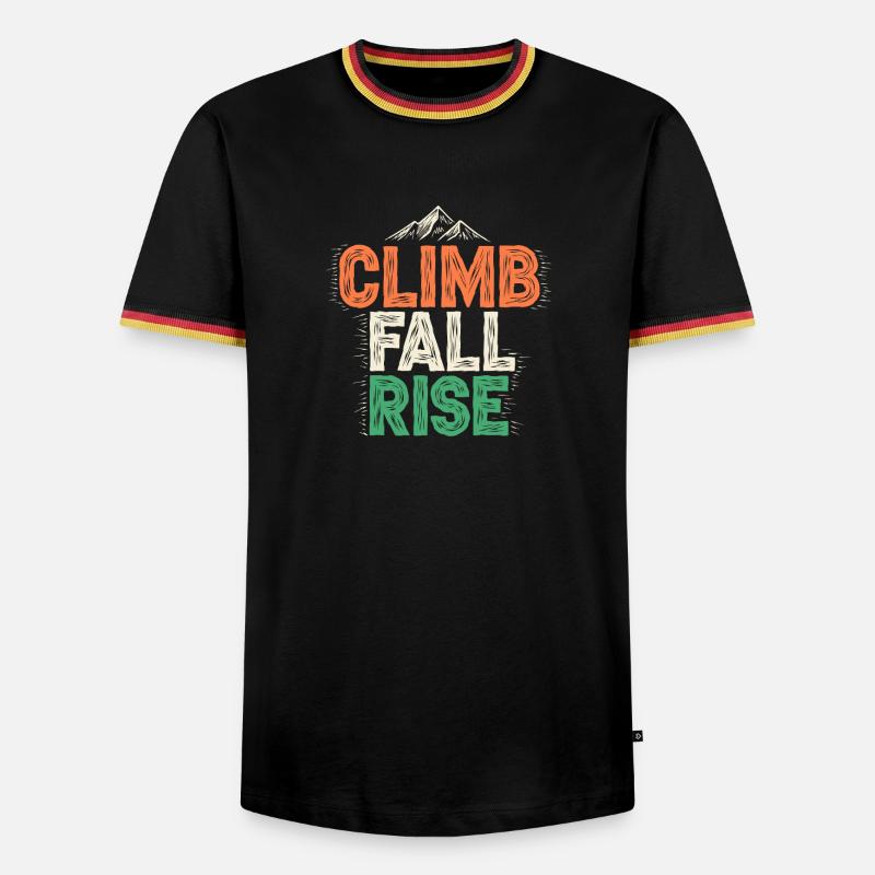 Klettern, Fall Klettern, Klettern – Berg - Männer Kontrast-T-Shirt - Schwarz/Dreifarbig