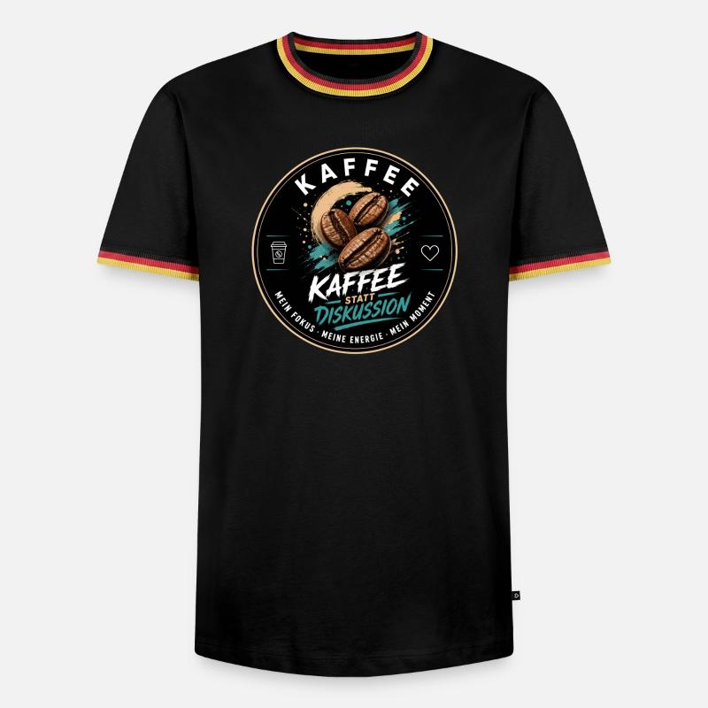 Kaffee Diskussion - modern - Männer Kontrast-T-Shirt - Weiß/Dreifarbig