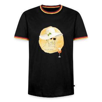Amalfi Mood Lemon Summer Design - Men's Ringer Shirt - black/tricolour - Front - AI Model Male 178 light (178cm) & AI Model Male 185 light (185cm)