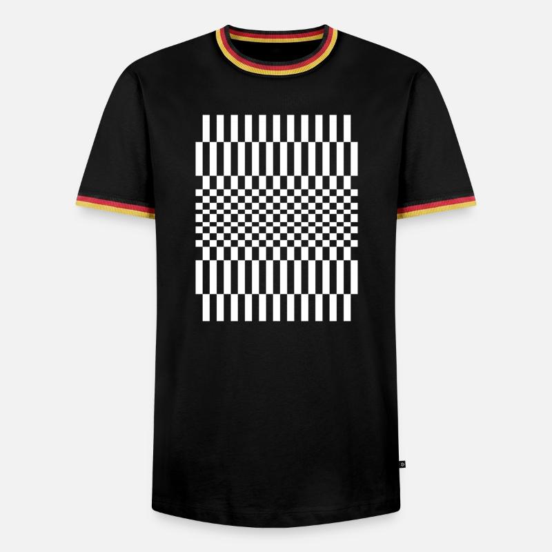 checkered pattern design - Men's Ringer Shirt - black/tricolour