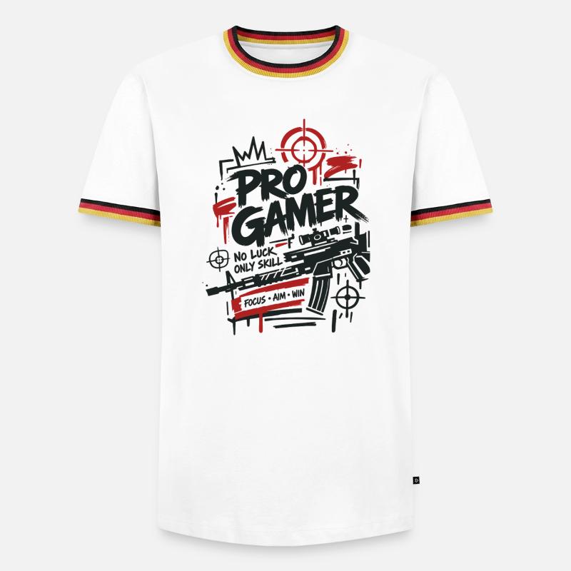 Gaming Lover Controller Graphics - Men's Ringer Shirt - white/tricolour