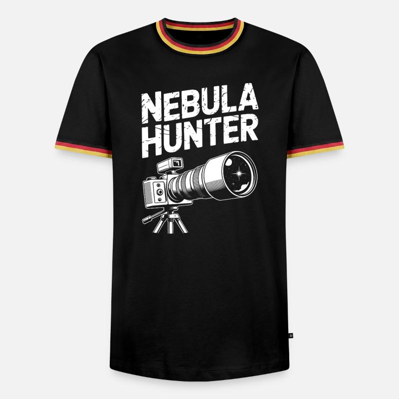 Nebula Hunter Teleskopkunst - Männer Kontrast-T-Shirt - Schwarz/Dreifarbig