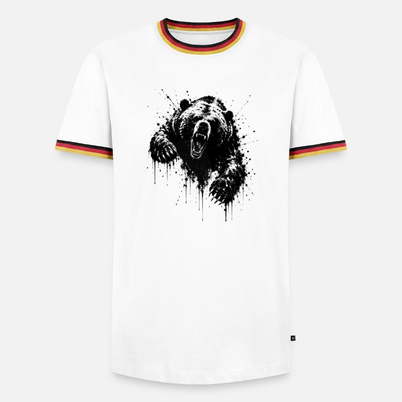 Dark Bear Spritz Graffiti - Men's Ringer Shirt - white/tricolour